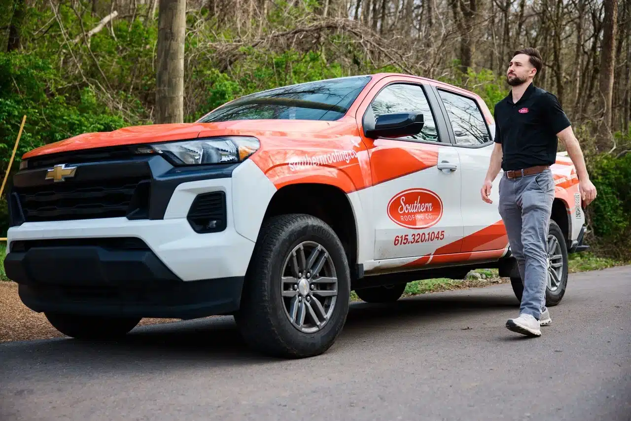 Roof inspection Bellevue, TN — Southern Roofing Co. inspector and company truck